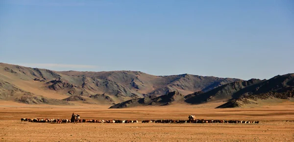 Mongolian Kazakh Nomadi Stile Vita Loro Migrazione Estate Campeggio Spot — Foto Stock