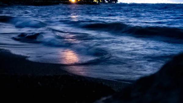 Beautiful Scenery Moon Reflecting Peaceful Sea — Stock Photo, Image