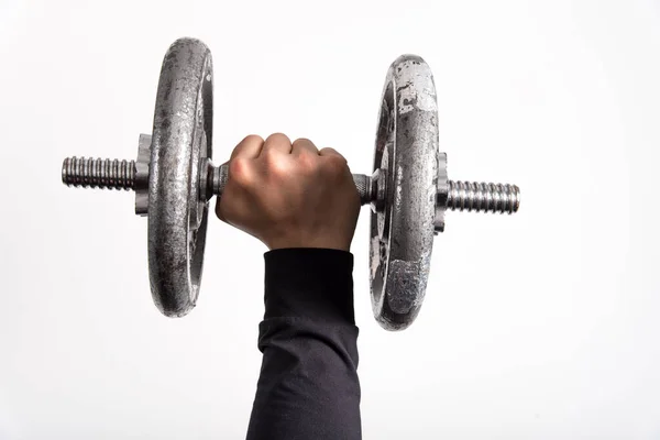 Closeup Shot Hand Lifting Dumbbell Weight — Stock Photo, Image