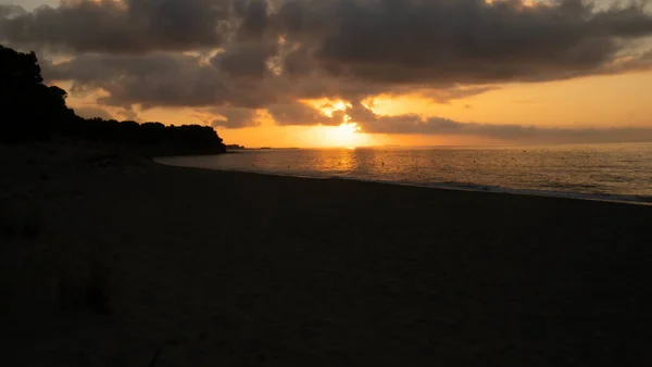 Bela Vista Pôr Sol Praia — Fotografia de Stock