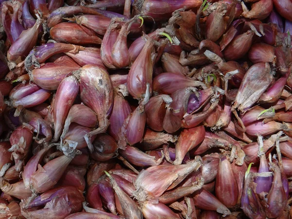 Een Bovenaanzicht Van Verse Uien Elkaar — Stockfoto