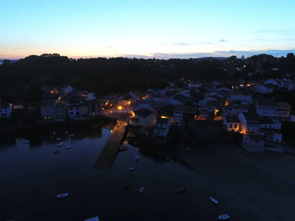 Redes Beautiful Fishing Village Galicia Spain Aerial Drone Photo — Stock Photo, Image