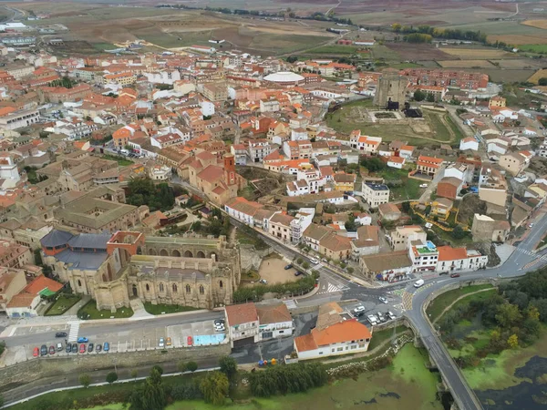 Vue Aérienne Alba Tormes Village Salamanque Espagne Drohe Photo — Photo