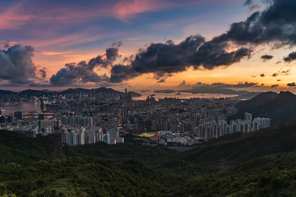 Egy Légi Felvétel Hong Kongból — Stock Fotó