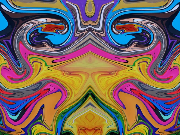 Een Trippy Illustratie Met Symmetrisch Kleurrijk Marmerpatroon Geweldig Voor Wallpapers — Stockfoto