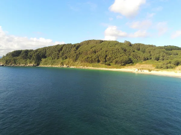 Puerto Bares Coastal Landscape Village Galicia Spain Aerial Drone Photo — Stock Photo, Image