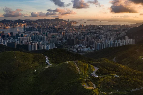 Egy Légi Felvétel Hong Kongból — Stock Fotó