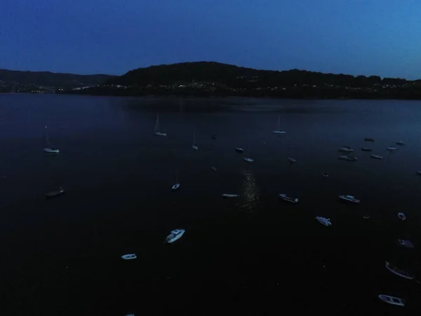 Redes Schönes Fischerdorf Galicien Spanien Drohnenfoto Aus Der Luft — Stockfoto
