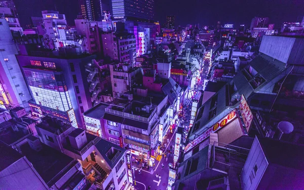 Uma Bela Foto Tóquio Japão Noite Tempo — Fotografia de Stock