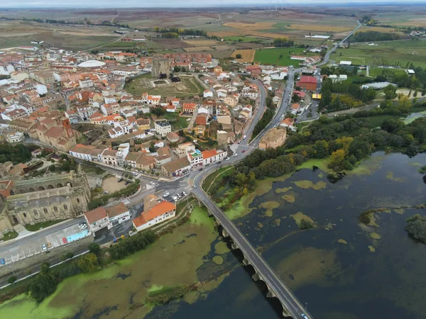 Vue Aérienne Alba Tormes Village Salamanque Espagne Drohe Photo — Photo