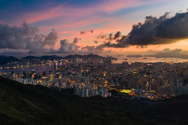 Egy Légi Felvétel Hong Kongból — Stock Fotó