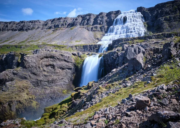 Una Hermosa Toma Cascada Dynjandi Islandia —  Fotos de Stock