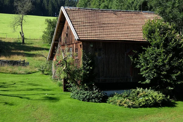 Een Prachtig Shot Van Een Houten Huis Natuur — Stockfoto