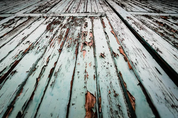 Low Angle Shot Wooden Floor Chipped Paint — Stock Photo, Image