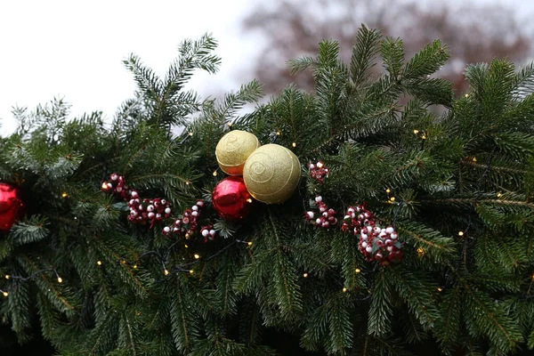 Een Close Shot Van Kerstmis Decoraties — Stockfoto