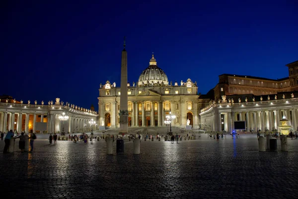 Bela Vista Praça São Pedro Noite Vaticano — Fotografia de Stock