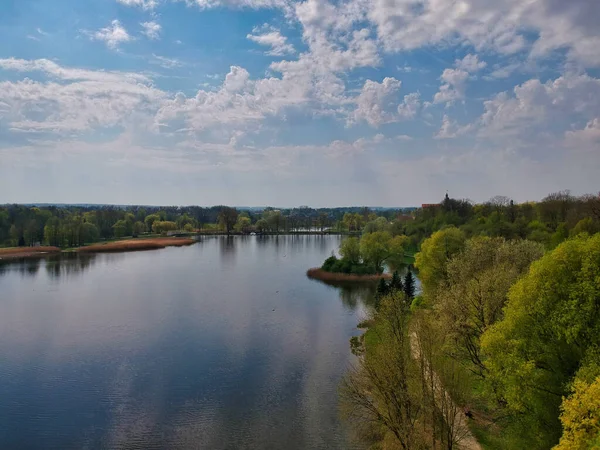 Όμορφη Θέα Της Λίμνης Στο Πάρκο Nesvizh Minsk Region Λευκορωσία — Φωτογραφία Αρχείου