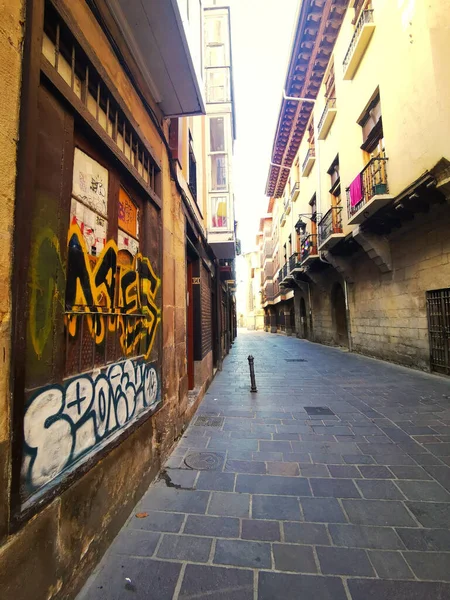 Vitoria Gasteiz Spain Sep 2020 Grafiti Calle Del Casco Antiguo — 图库照片