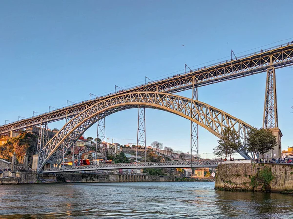 stock image in front of the famous bridge of Porto Portugal