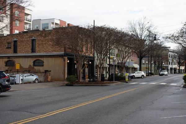 Greenville Spojené Státy 2020 Pohled Ulici Historické Čtvrti Greenville Jižní — Stock fotografie