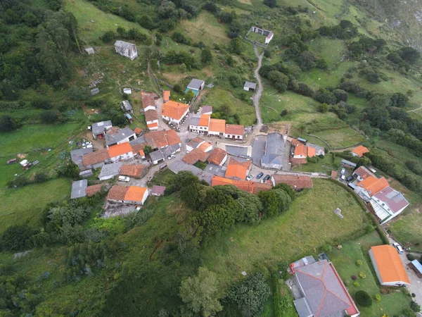 Tiro Aéreo Casas Uma Área Rural — Fotografia de Stock