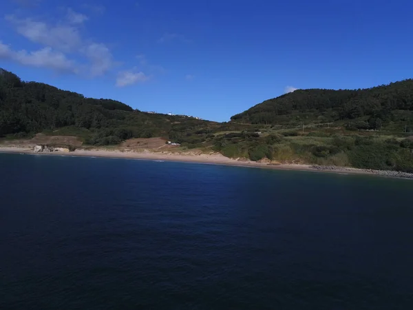 Puerto Bares Küstenlandschaft Dorf Galicien Spanien Drohnenfoto Aus Der Luft — Stockfoto