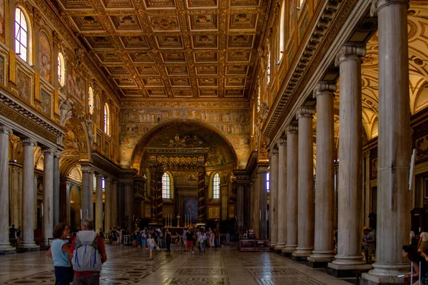 Interior Basílica Papale Santa Maria Maggiore Roma Itália — Fotografia de Stock