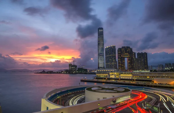 日落时美丽的香港照片 — 图库照片