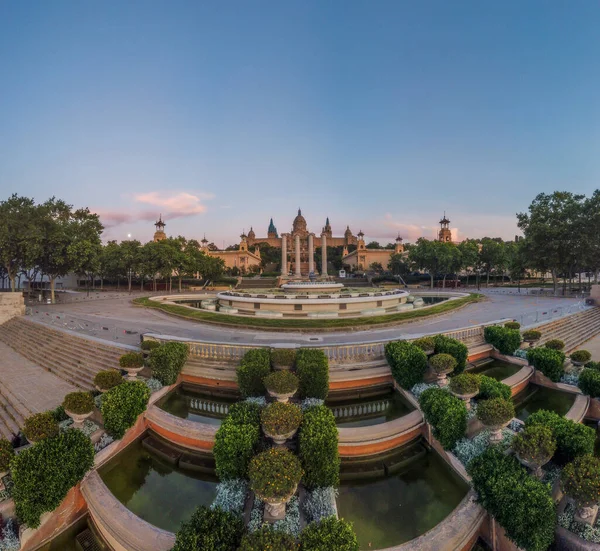 Tiro Aéreo Montjuic Barcelona Espanha — Fotografia de Stock