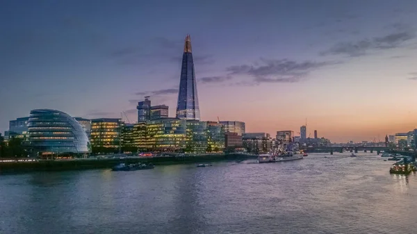 London Southbank Cityscape Sunset Thamesis River — Stock Photo, Image