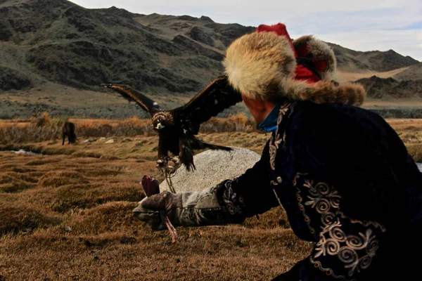Ulgii Mongolia Sep 2019 Полювання Орлом Дуже Старе Покоління Культур — стокове фото