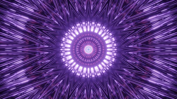 Renderowanie Futurystycznego Tła Okrągłych Kształtach Jasnych Fioletowych Światłach — Zdjęcie stockowe