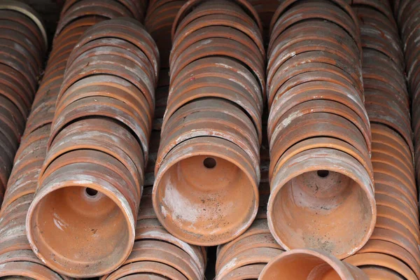 Closeup High Angle Shot Flower Pots — Stock Photo, Image