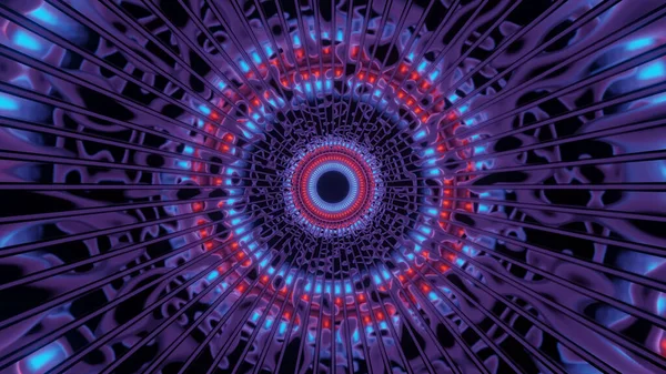Fond Cosmique Avec Cercle Lumières Laser Violettes Rouges — Photo