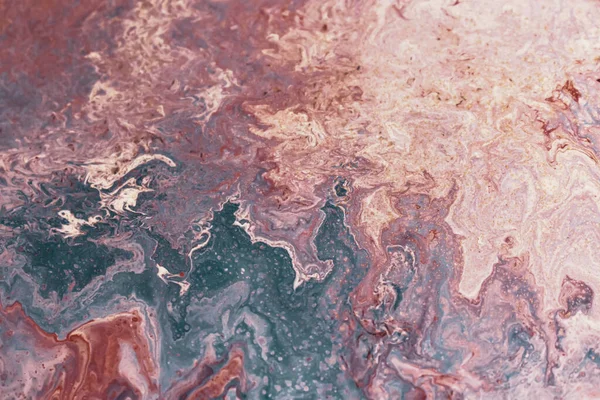 Abstraktní Krásné Olejomalba Smíšených Teal Růžové Barvy — Stock fotografie