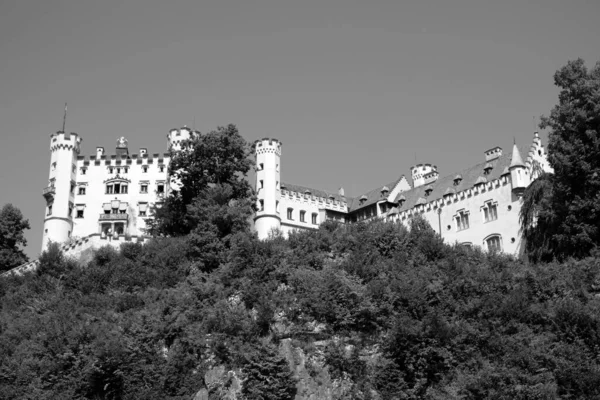 ドイツのホーエンシュヴァンガウ城の低角度ショット — ストック写真