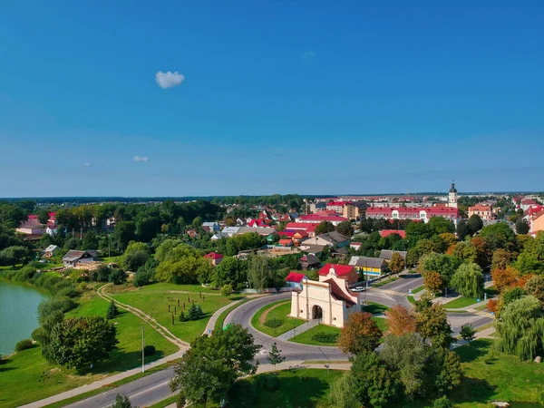 Flygfoto Över Vacker Stadsbild Vid Havet Vitryssland — Stockfoto