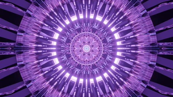 Візуалізація Абстрактного Фону Круглими Формами Неоновими Фіолетовими Вогнями — стокове фото