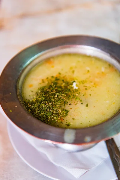 Sopa Tradicional Bósnia Conhecida Como Begoca Corba — Fotografia de Stock