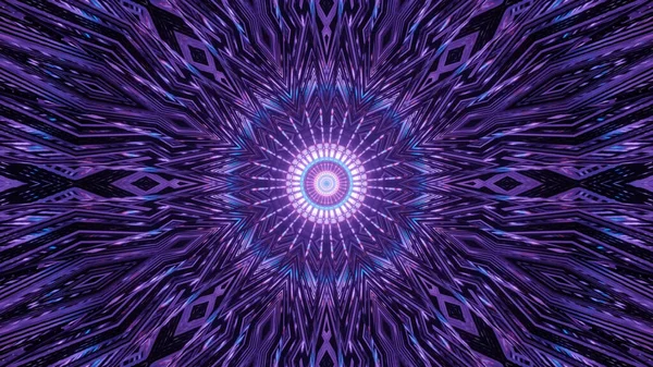 Візуалізація Футуристичного Фону Круглими Формами Яскраво Фіолетовими Вогнями — стокове фото