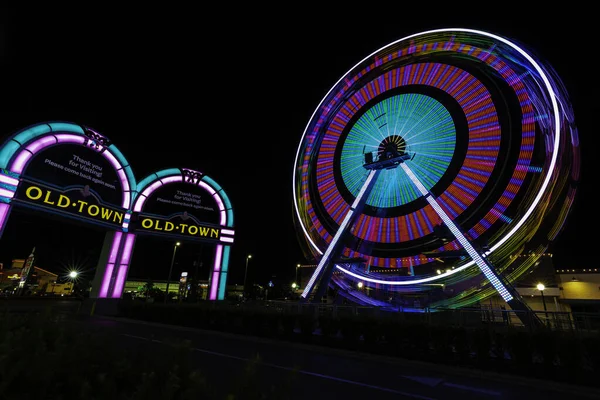 Old Town Ferris Wheel Night — Stock Photo, Image