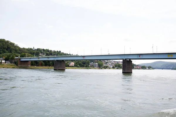 Koblenz Tyskland Jul 2019 Utsikt Från Båt Resan Längs Floden — Stockfoto
