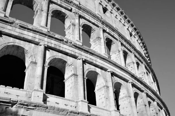 Uma Imagem Tons Cinza Fachada Coliseu — Fotografia de Stock