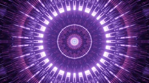 Rendering Futuristic Background Circular Shapes Bright Purple Lights — Stock Photo, Image