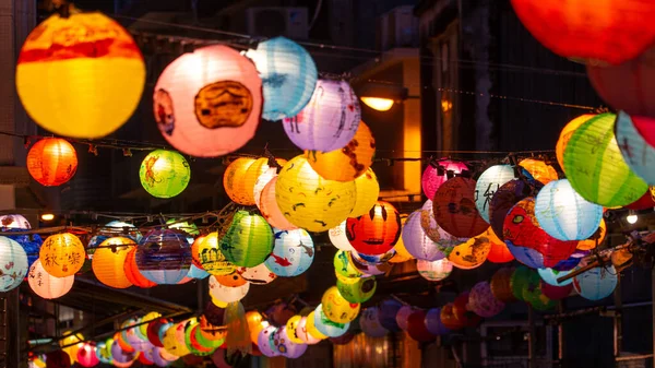 Close Lanternas Coloridas Festival Tainan City Taiwan — Fotografia de Stock