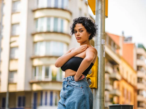 Una Hermosa Foto Una Mujer Brasileña Calle —  Fotos de Stock