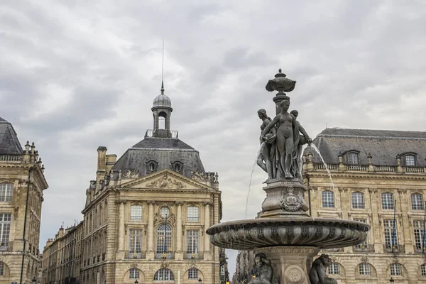 Closeup Shot Main Fountain Place Bourse Bordeaux France Place Bourse — Stock Photo, Image