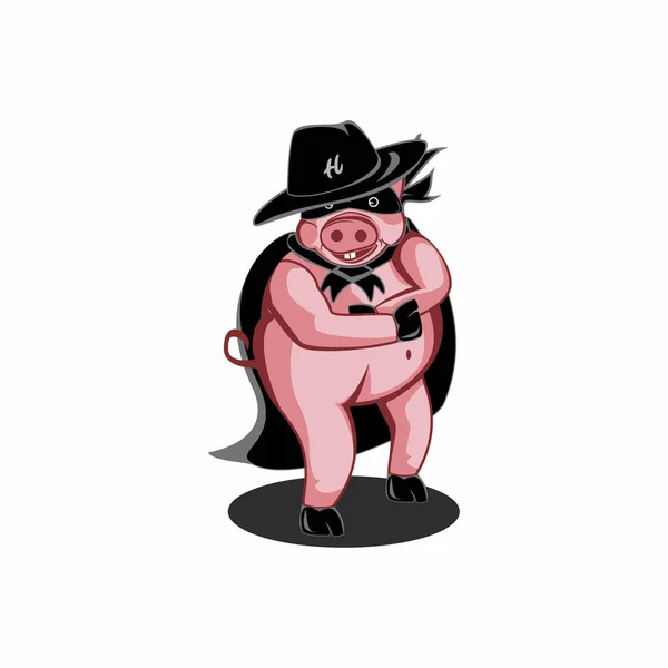 Una Ilustración Máscara Las Mascotas Cerdo — Foto de Stock