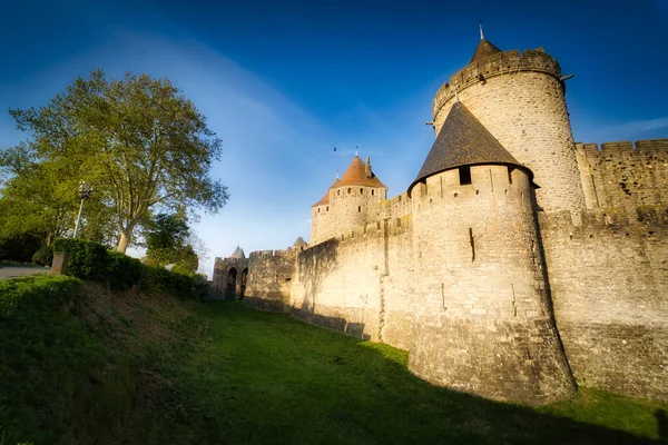 Gedenkteken Van Cite Carcassonne Franse Stad Carcassonne — Stockfoto