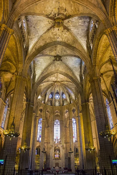 Barcelona Španělsko Srpna 2018 Pohled Interiér Gotické Katedrály Kříže Eulálie — Stock fotografie